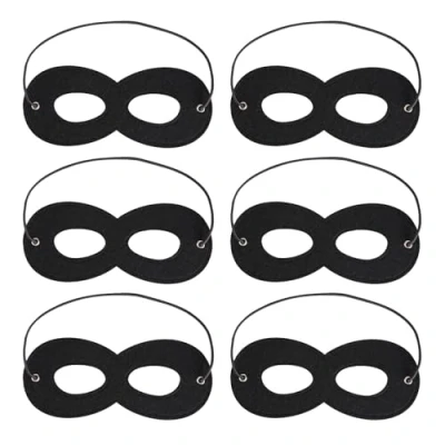 Image of EUPSIIU 6 Pieces Masquerade Eye Mask, Felt Eyemask, Costume Props for Mardi Gras Party Halloween Carnival Accessories, Fancy Dress Accessories