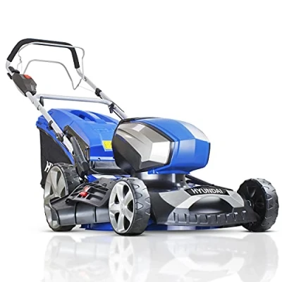 Image of Hyundai 18&quot;/45cm Cordless 80v Lithium Ion Battery Self Propelled Lawnmower with and Charger, 6 Cutting Heights, 65l Grass Collector, Foldable Handles, 3 Year Warranty