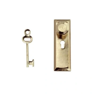 Image of MyTinyWorld Dolls House Miniature 1:12th Scale Door Handle With Keyhole and Key