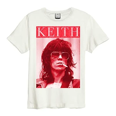 Image of Amplified The Rolling Stones &#039;Kool Keef&#039; (Natural) T Shirt Clothing (Medium) Beige
