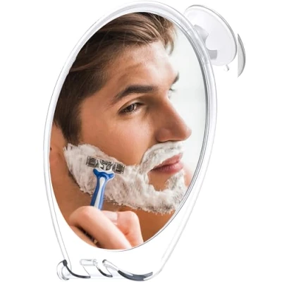 Image of HONEYBULL Shower Mirror Fogless for Shaving with Suction Cup &amp; Swivel, Small Mirror, Accessories, Bathroom Accessories(Extra Large White)
