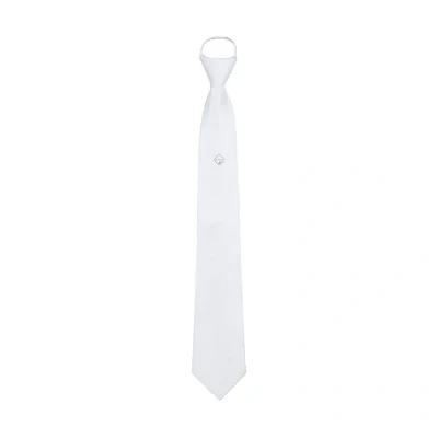 Image of LeMieux Monsieur Mens Competition Tie White Handy Loop Fully Adjustable Neck Accessory One Size