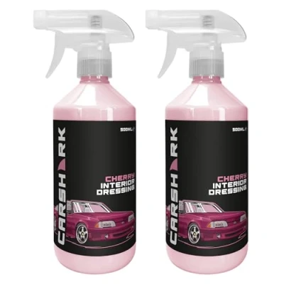 Image of CARSHARK Cherry Interior Dressing 2 x 500ml Spray, Revive and Protect Vehicle&#039;s Plastics Vinyl