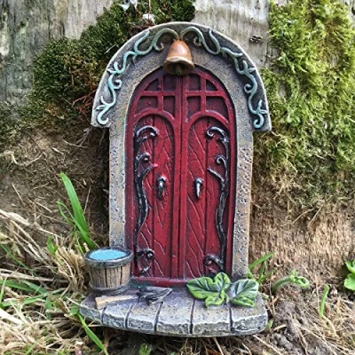 Image of Miniature Pixie, Elf, Fairy Door Tree Garden Home Decor Fun Quirky Gift Figurine H9cm