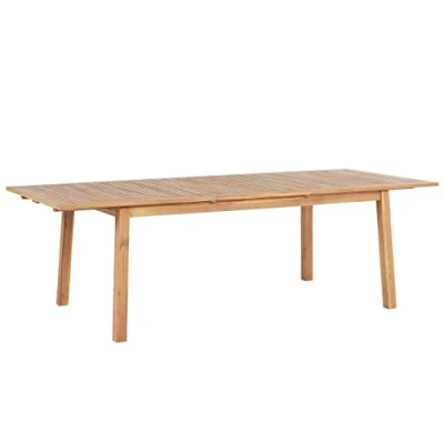 Image of Outdoor Garden Patio Extending Dining Table for 8 People 180/240 x 100 cm Acacia Light Wood Cesana