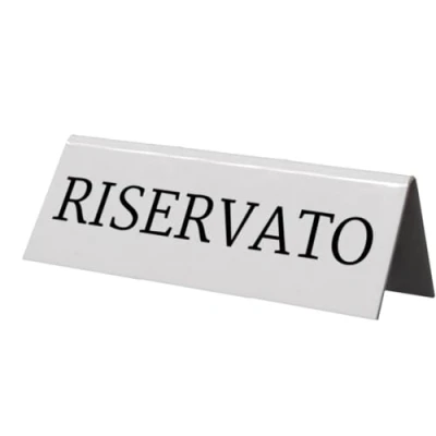 Image of Securit Reservation Table Stands, Riservato Italian (Set of 5), acrylic, White, 5x10x4, 5cm
