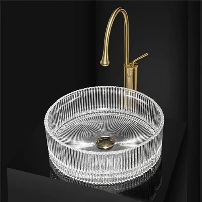 Image of REA U0278 Bathroom Sink Made of Glass Ingrid Transparent U0278,