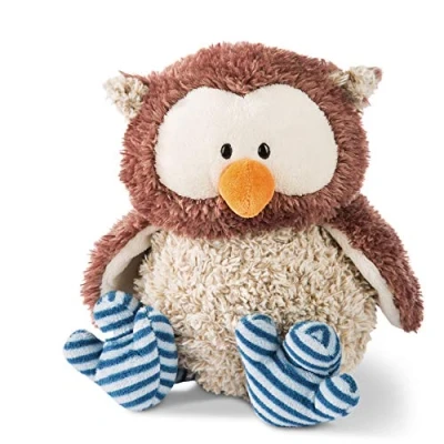 Image of NICI 46092 Plush Cuddly Toy Owl Oscar with turnable Head 35cm, Striped, Brown/Blue