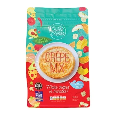 Image of Award Winning Luxury Crêpe Mix 1kg Resealable Bag. Just add Water to Make Authetic Delicate French Pancakes