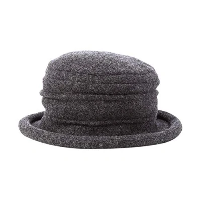Image of Scala Collezione Women&#039;s Boiled 100% Wool Cloche Hat, Charcoal, One Size