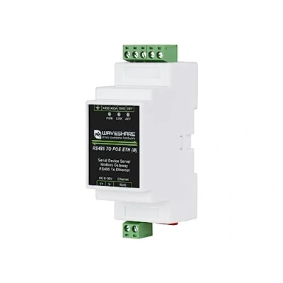 Image of Industrial RS485 to Ethernet Serial Server Modbus Gateway MQTT TCP/IP Module, Supports PoE Port Power Supply, with and Signal Isolation Protection, Rail Mount