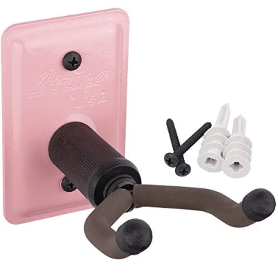 Image of String Swing Ukulele Wall Mount Stand for Mandolin Ukele Banjo Concert Pineapple Soprano Tenor and Baritone Compatible Safety Home or Studio Accessories without Case Pink PCC11UK