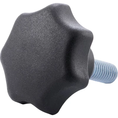 Image of Ganter Normelemente GN 6336.4 ST 50 M10 25 4 Star Grip Screws, Matte Black, Gewindelänge l1: 25mm, Set of 10 Pieces