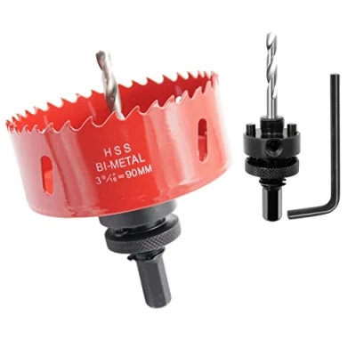 Image of 3.54 inch Hole Saw, LAIWEI 90mm Cutter,for Drilling Wood, Thin Sheet Metal, Aluminum Profiles, Drywall, PVC and Other Materials, Electric Drill Tool(3 9/16 90mm)