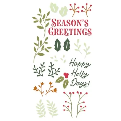 Image of Sizzix Clear Stamps Set Happy Holly Days by Catherine Pooler