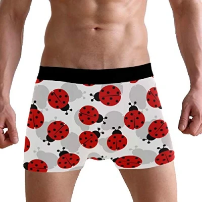Image of PUXUQU Mens Boxers Shorts Cute Ladybug Red Ladybird Pattern Boxer Briefs Underwear for Men Boy