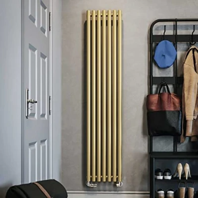 Image of terma Brass Horizontal Designer Radiator Oval Column Central Heating Rads 1800 x 370mm