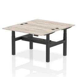 Image of Air B2B 1400x800mm Height Adjustable 2P Bench Desk CP Grey Oak/Black