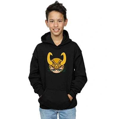 Image of Marvel Boys Loki Close Up Hoodie Black 12 13 Years