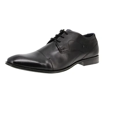 Image of bugatti Men&#039;s Business Low Shoe Made of Leather, Derby with Cross Cap and Elegant Lines, Black, 13 UK