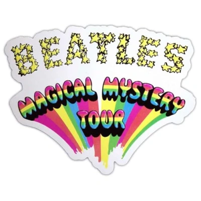 Image of The Beatles Magical Mystery Tour Logo Embossed Fridge Magnet One Size