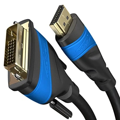 Image of HDMI DVI adapter cable with A.I.S. signal interference protection 5m (bi directional D 24+1/HDMI monitor cable, connect device to or vice versa, Full HD/1080p) by CableDirect