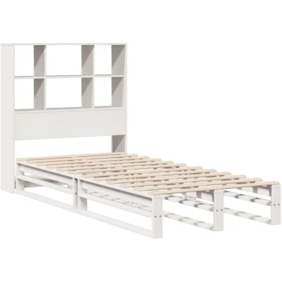 Image of vidaXL Bookcase Bed without Mattress White 90x200 cm Solid Wood