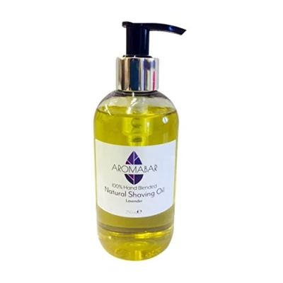 Image of Natural Shaving Oil with Lavender Essential 250ml Pre Shave 100% Pure Pump Dispenser or Use as a Post Moisturiser