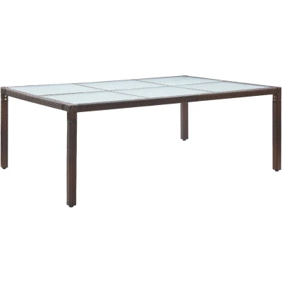 Image of vidaXL Outdoor Dining Table Brown 200x150x74 cm Poly Rattan