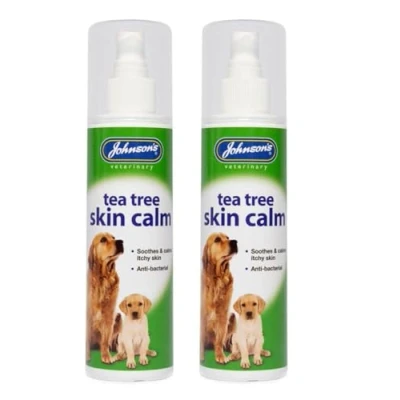 Image of WUNDAPETS 2 PACK JOHNSON&#039;S VETERINARY TEA TREE SKIN CALM PUMP SPRAY FOR DOGS &amp; PUPPIES 150ML