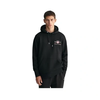 Image of GANT Medium Archive Shield Hoodie Sweatshirt, Men&#039;s, Size: 4XL, Black