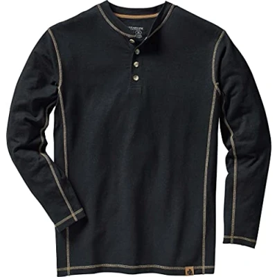 Image of Legendary Whitetails Men&#039;s Big &amp; Tall Maverick Slub Henley Shirt, Black, 3X Large
