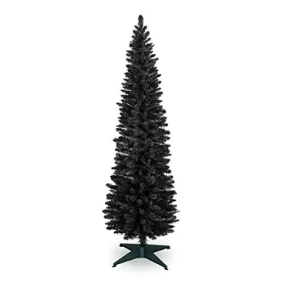 Image of Trans Continental 7ft Black Pencil Slim Christmas Tree (CT07673)