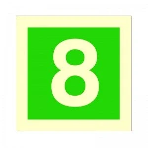 Image of Glow In The Dark Number 8 Sign 100mm x Rigid Plastic