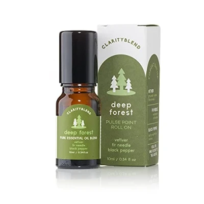 Image of Clarity Blend Aromatherapy Roller Ball for a Deep Forest Retreat Vetiver, Fir Needle, Black Pepper, Sweet Orange 100% Pure and Natural Essential Oils 10ml
