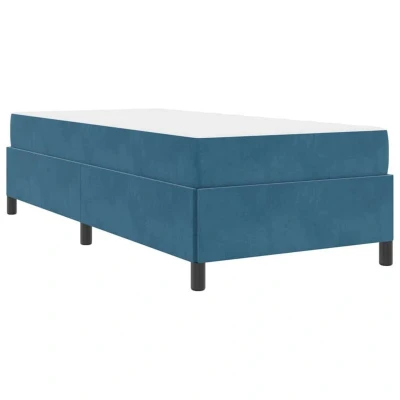 Image of Box Spring Bed Other Dark Blue and White 90 x 200 cm Velvet Vidaxl