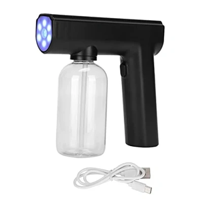 Image of COJJ Handheld Atomizer Sprayer, USB Charge Nano Sprayer Sanitizer Gun with 300ml Capacity, Wireless Mist Disinfectant Fogger, Alcohol Spray for Home School Office (Black)