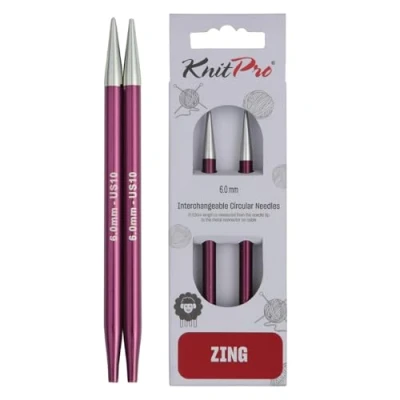 Image of KnitPro KP47527 Zing: Knitting Pins: Circular: Interchangeable: Special: 6.00mm, Aluminium, Multi Colour, 6mm