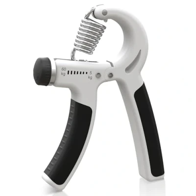 Image of PORTENTUM 5 60 kg Grip Strengthener Exerciser Adjustable Forearm with Stainless Steel Spring for Strong Wrists, Fingers, Forearm, Hands, WHITE