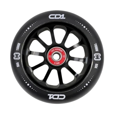Image of CORE CD1 Spoked Stunt Scooter Wheel 110mm ABEC 9 Bearings (Replacement Pro Wheels) Black