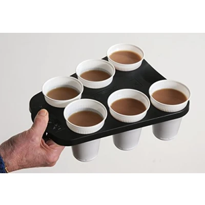 Image of Acorn Vending Cup Tray Plastic x6 Capacity Black DRINKTRAY
