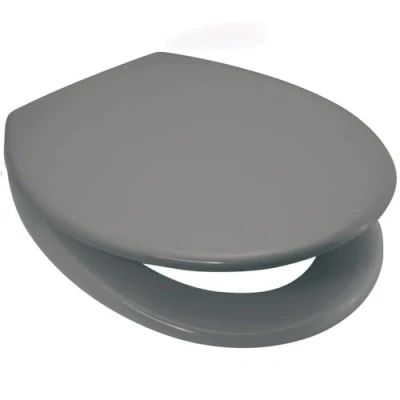 Image of New 18&quot; Grey Wooden Toilet SEAT Bathroom with Fittings Easy Clean Heavy Duty