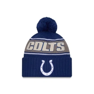 Image of New Era Indianapolis Colts NFL 2024 Sideline Sport Knit Blue Bobble Hat