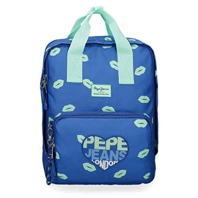 Image of Pepe Jeans Ruth Adaptable Laptop Backpack Blue 30x40x13 cms Polyester 14&quot; 15.6L