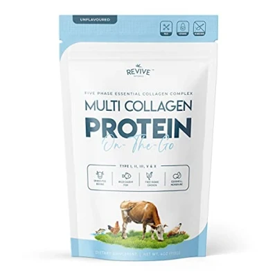 Image of Multi Collagen Protein Powder (100g) Types I, II, III, V &amp; X Hydrolyzed Grass Fed Bovine, Wild Caught Fish, Free Range Chicken Eggshell (5 Day Supply)