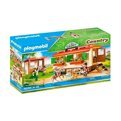 Image of Playmobil Country 70510 Pony Shelter with Mobile Home, For ages 4+