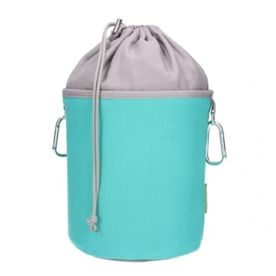 Image of trendfinding Clothes Peg Bag for Hanging with Karabiner Hook Cotton Turquoise and Black