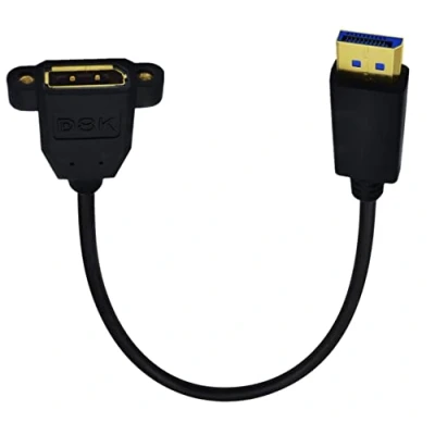 Image of INNOV8 8K DisplayPort 1.4 Male to Female Panel Mount Extension Cable 8K@60Hz (DP DP Female) 0.3m