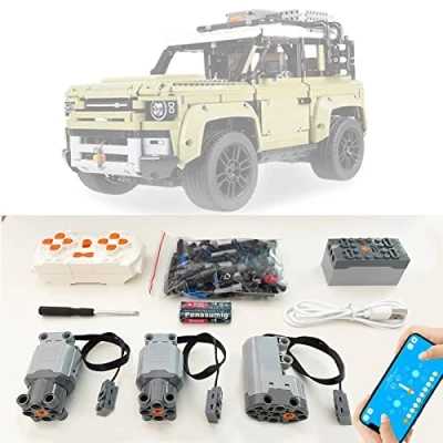 Image of for Lego Technic Land Rover Defender 42110 Motor and Remote Control Upgrade Kit, 3 Motors, APP 4 Modes Control, Quality Gift, Power Functions Set Compatible with 42110(Model not Included)