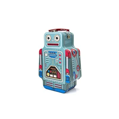 Image of Suck UK Robot Lunch Box Kids &amp; Toy Storage Bedroom Decor Organisation Retro Bag Containers Tin Bento Boxes For Adult